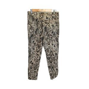 FREE PEOPLE / We‎ The Free Snakeskin Print Raw Hem Skinny Jeans Hi Rise 31 NEW